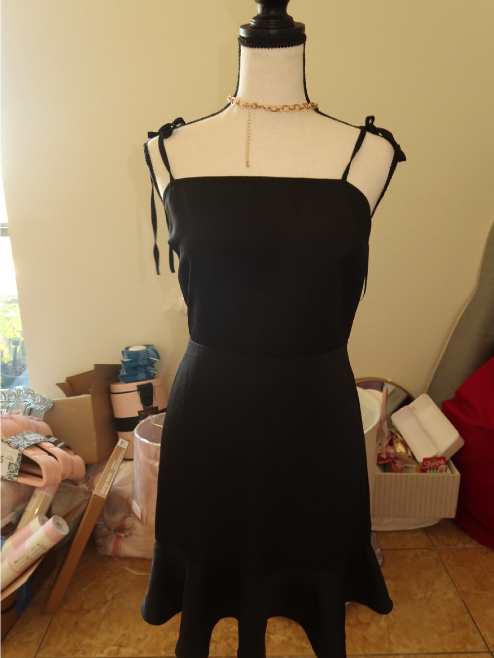 Express Black Smocked Stretch Mini Dress
